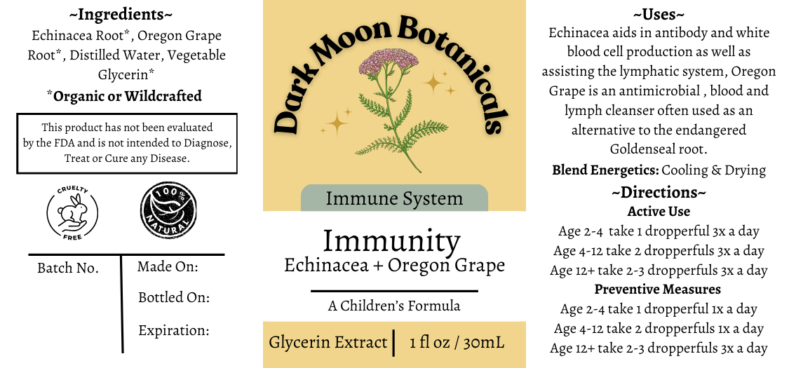 Immunity - Echinacea Oregon Grape Root - Glycerin Extract