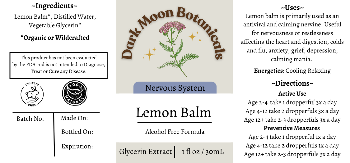 Lemon Balm Glycerin Extract